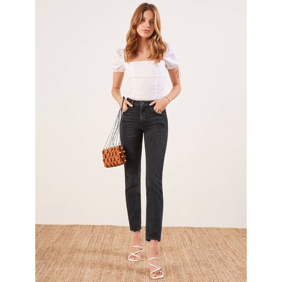 Reformation Denim - Reformation Julia High Cigarette Jean in Pacific
